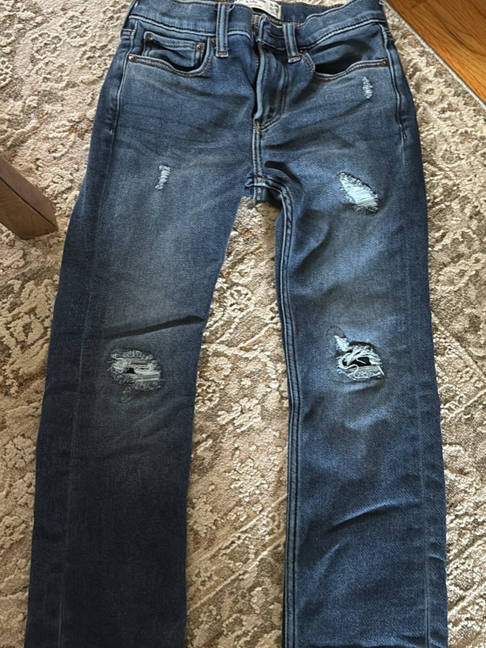 abercrombie kids Distressed Dark Blue Slim Straight Jeans